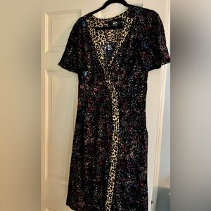 Leopard/floral faux wrap dress by Maeve